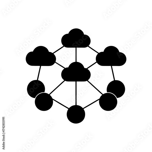 Cloud and node network diagram