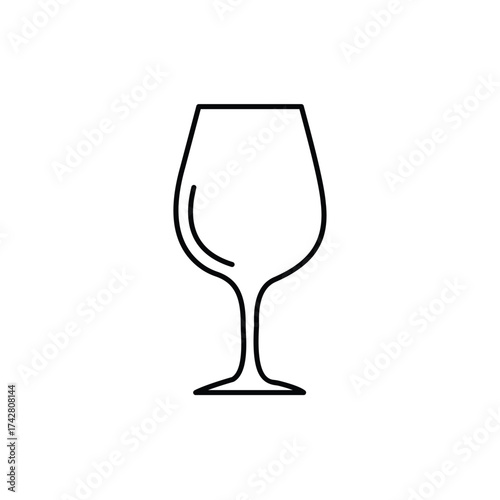 Vector art of outline of a wine glass