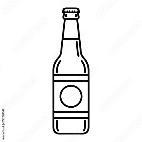 Vector art of outline of a beer bottle