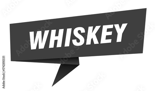 whiskey banner. whiskey speech bubble, label, sticker, sign template