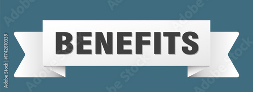 benefits ribbon isolated on transparent background. benefits ribbon