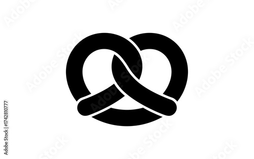 Vector art of black pretzel shape for graphic design use