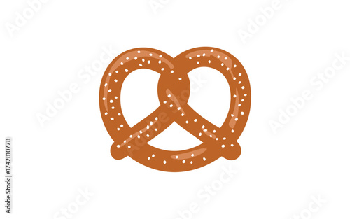 Vector art of brown pretzel for food related design use