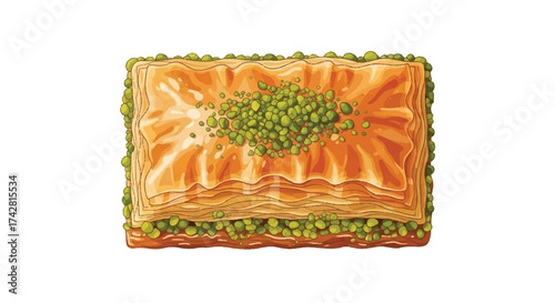 Delicious Baklava Delight A Sweet Treat with Pistachios, Flaky Pastry, and Honey-Infused Layers