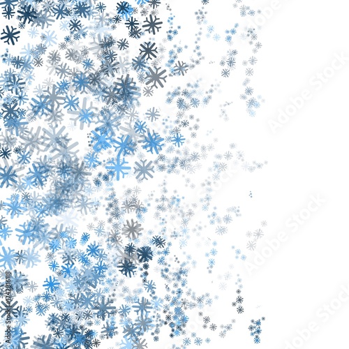 abstract blue background with snowflakes snow winter frame