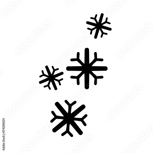 isolated snowflakes on white background 