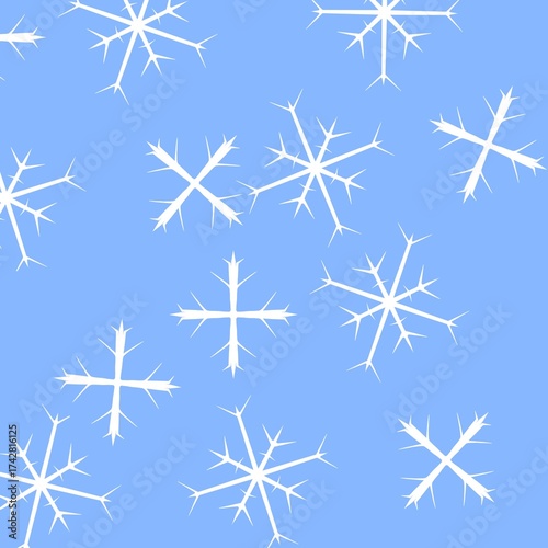 abstract blue background with snowflakes snow winter frame