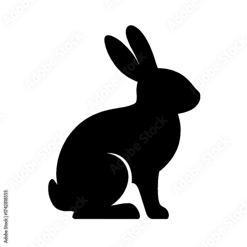 black silhouette of a rabbit