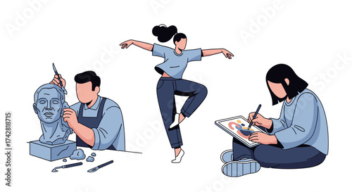 Creative pursuits with sculpting, dancing, and painting for a fulfilling artistic lifestyle