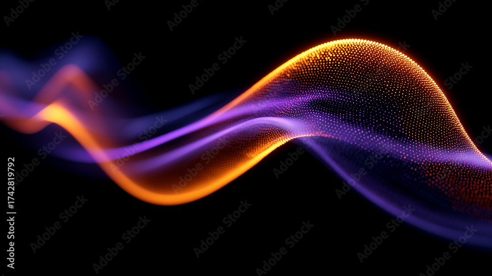 Fototapeta premium Sleek data ribbon curving like a signal path to represent streaming analytics seamless communication and optimized information flow across systems 