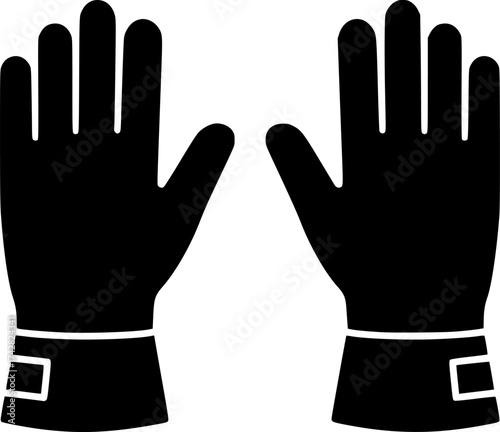 gloves, black and white, simple, icon