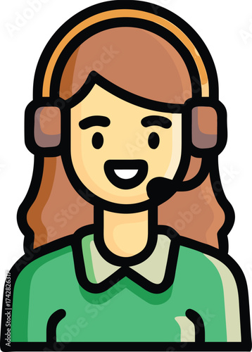 Female cartoon operators wearing headsets are ready to assist callers today