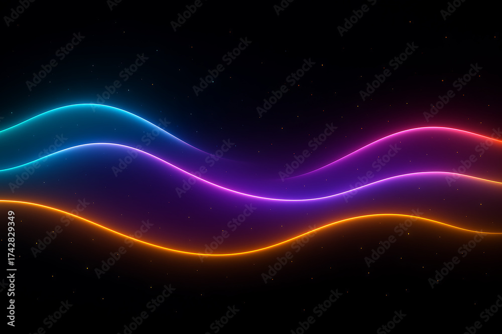 Fototapeta premium Abstract Neon Wave Background.
