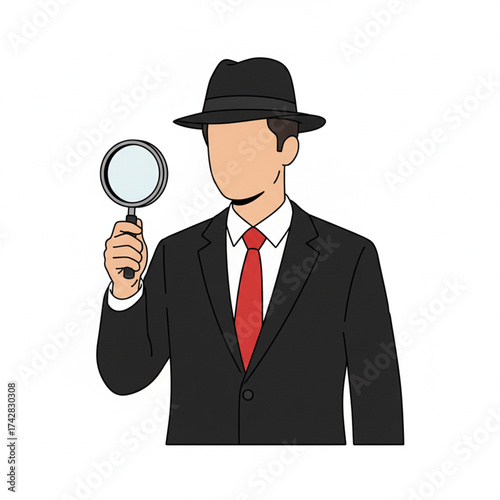 A Dapper Detective Scrutinizes the Clues, Unraveling Mysteries with His Trusty Magnifying Lens in Hand