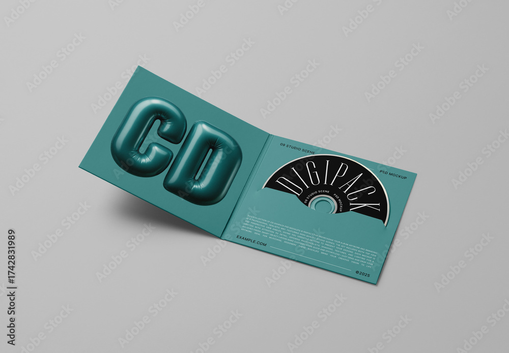 Lying Open CD Digipack Mockup Stock Template | Adobe Stock