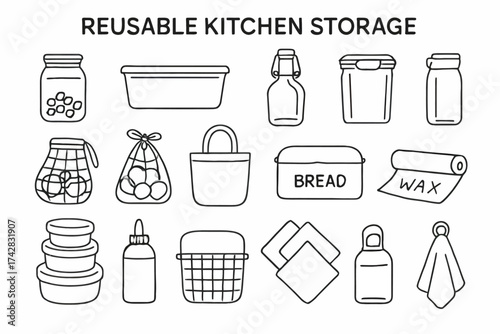 Reusable kitchen storage solutions: eco-friendly containers and bags