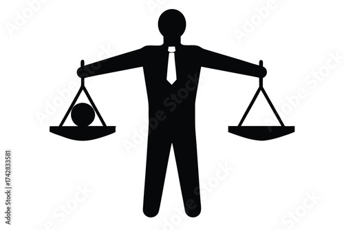 work life balance vector icon silhouette
