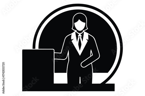teacher vector icon silhouette
