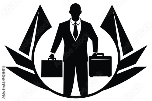 job market vector icon silhouette