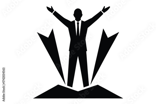 inspiring leader  vector icon silhouette