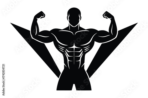 fitness trainer vector con silhouette
