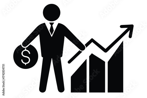 financial stability vector icon silhouette