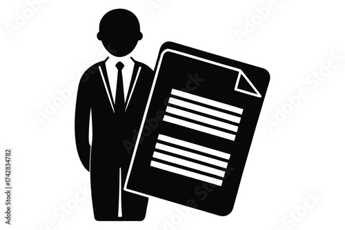 employment contract vector icon silhouette