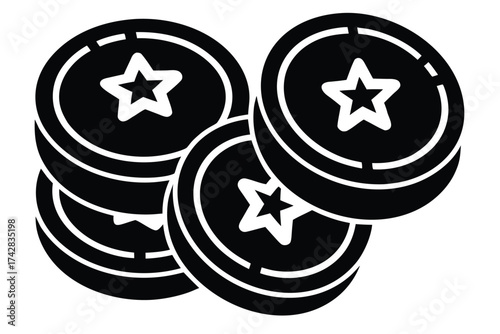 bonus coins vector icon silhouette