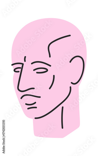 Plaster human head model sculpture