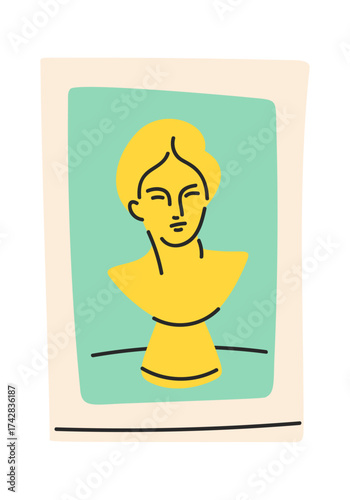 Female plaster bust exposition artwork