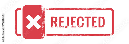 Rejected stamp red ink seal