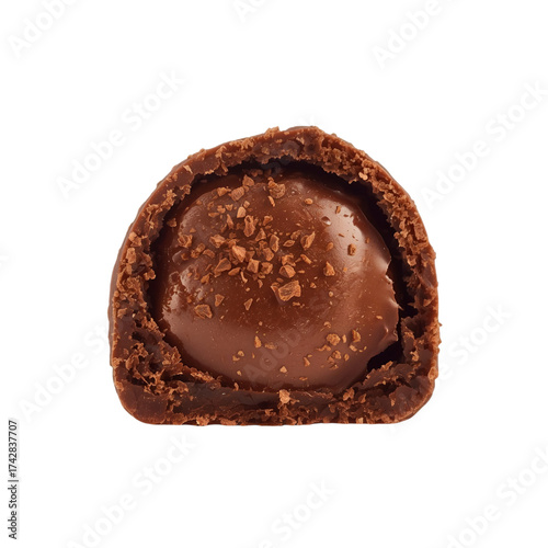 chocolate cake on white background