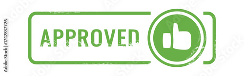 Approved rubber stamp thumbsup design