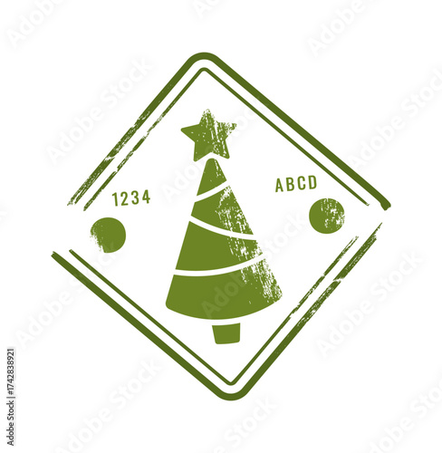 Christmas stamp holiday correspondence design