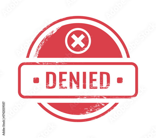 Round denied stamp mark design