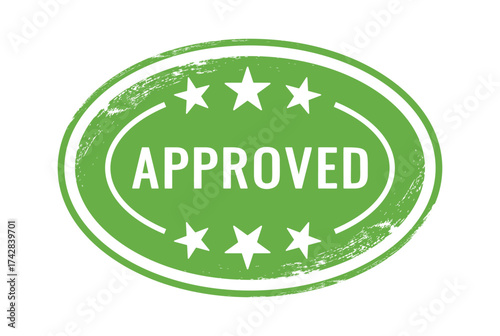 Oval approved stamp grunge design