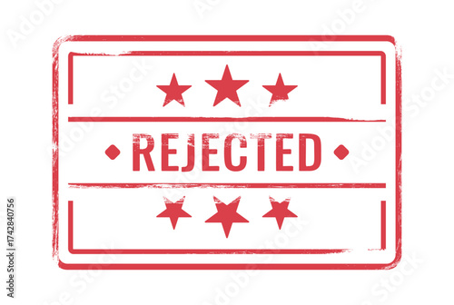 Rejected stamp retro geometric shape
