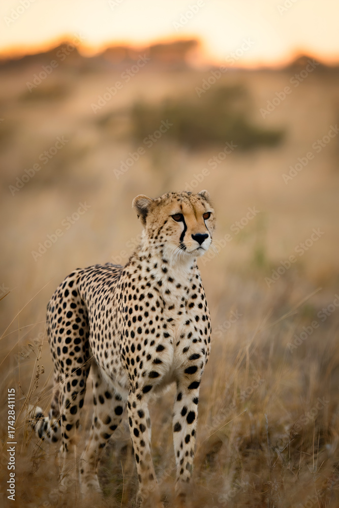 Naklejka premium cheetah in nature