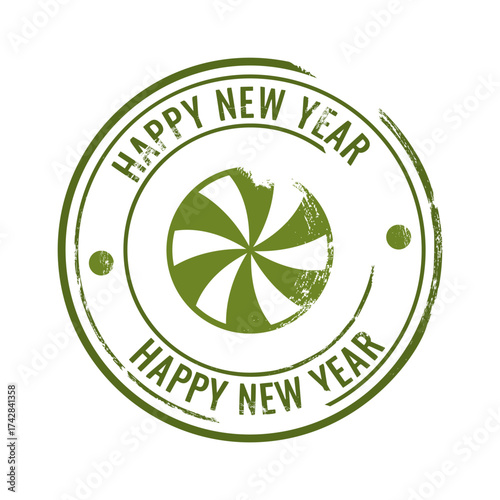 Happy New Year rubber stamp