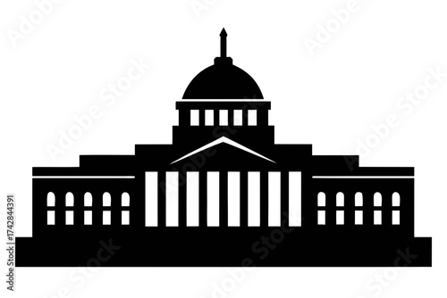 Washington building silhouette vector, Washington building black symbol

