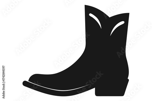 Cowboy Boot silhouette vector, cowboy black symbol
