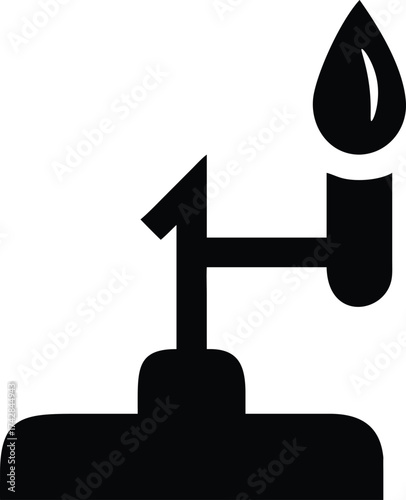 Laboratory burner icon vector illustration, Gas flame laboratory equipment silhouette