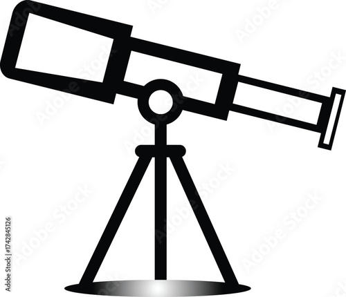 Telescope Silhouette for Astronomy, Night Sky Exploration Silhouette