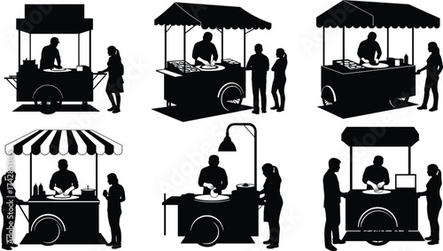 Silhouettes of people in the city including business woman couple elderly and travel icons vector illustration