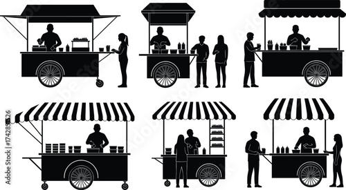 Silhouette vector illustration of people with suitcase in cityscape symbolizing travel and romance