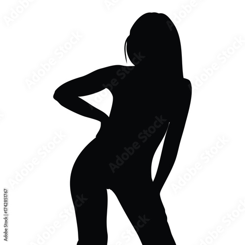 Female pose silhouette illustration