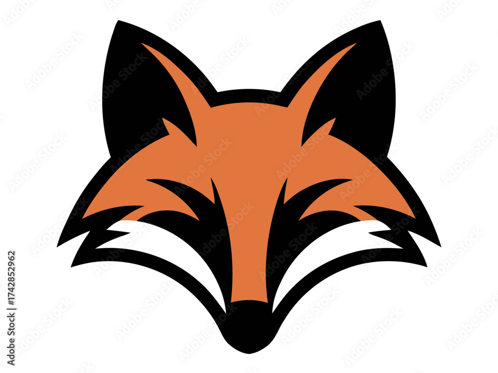 Obraz premium Vector art of stylized fox head, perfect for logo design and animal illustration