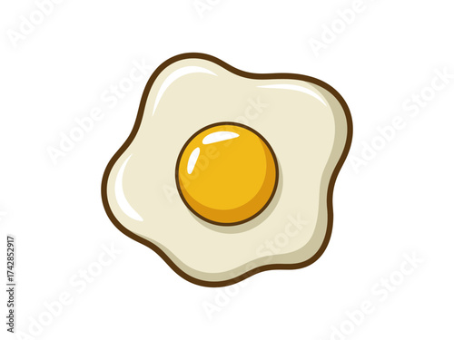 Vector art of sunny side up egg illustration, a delicious breakfast food item
