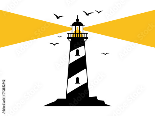 Vector art of lighthouse vector illustration, a beacon of hope and guidance