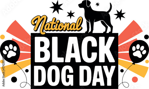 Vector art of celebrate national black dog day with this fun design perfect for tshirts, mugs, and more